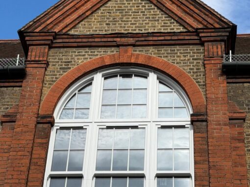 Round arched gable window complete